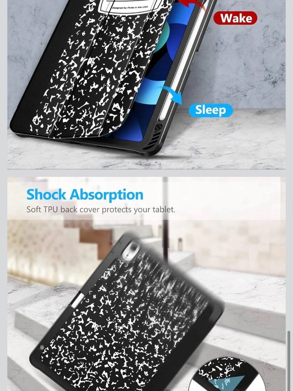 iPod Folio Case - Black & White Composition Book Design